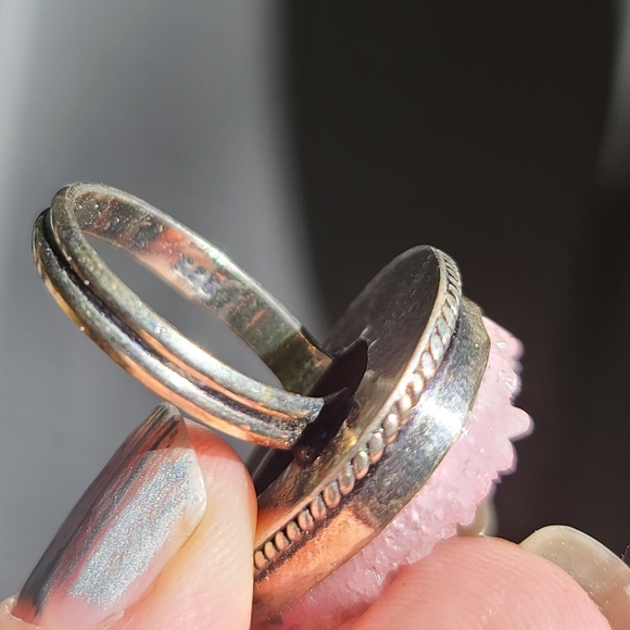 Rose quartz 28k drutzy sterling ring sz8.5 - Picture 3 of 9